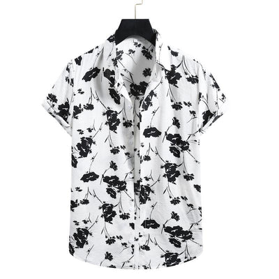 Camisa Casual de Manga Corta con Estampado Floral para Hombre - Image 2
