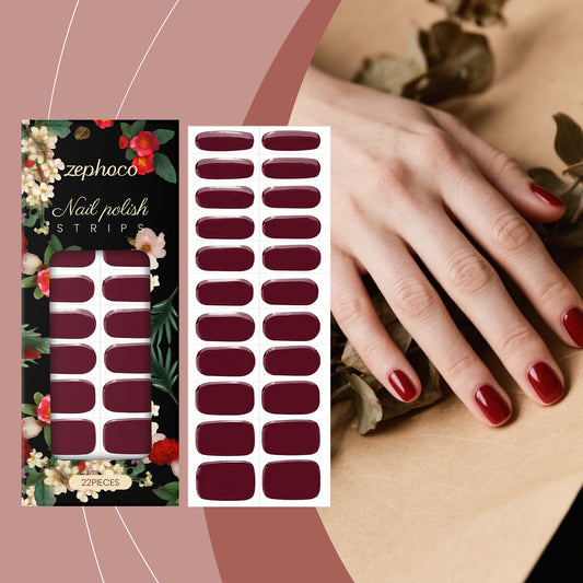Stickers de Uñas Impermeables Elegantes Rojo Intenso