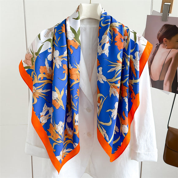 Pañuelo de Seda Estampado Cuadrado Premium Twill