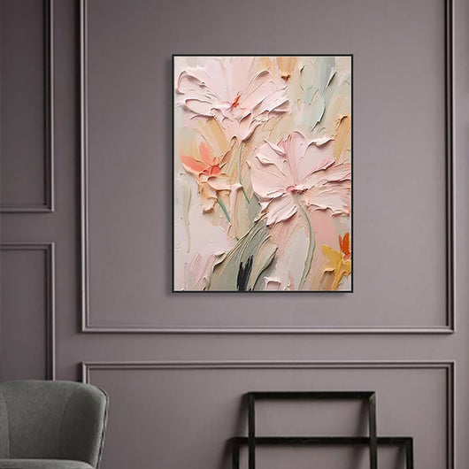 Cuadro Abstracto Flores Óleo Texturizado 3D Decoración Moderna para Hogar - Image 5