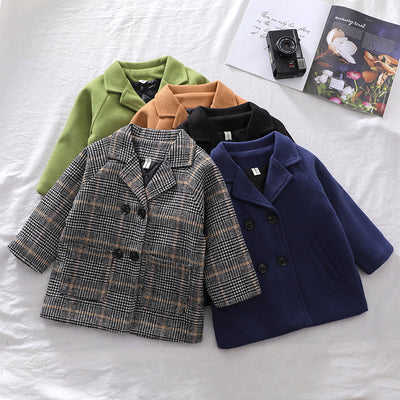 Abrigo Cuadrille Sólido para Niño Otoño Invierno - Image 10