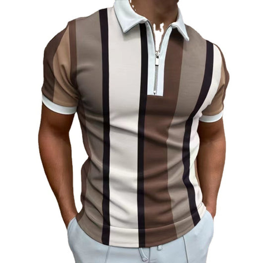 Polo Slim Fit a Rayas con Solapa Clásica para Hombre - Image 5