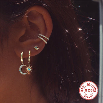Aretes de Plata Esterlina 925 Octagonales con Ópalo y Diamante - Image 13