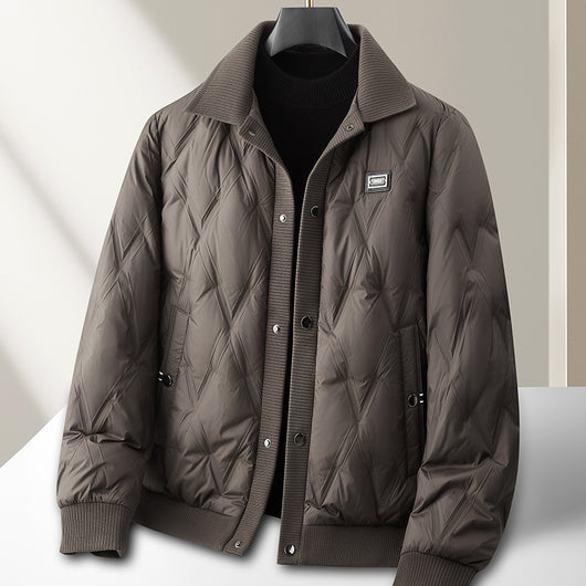 Abrigo Plumón Ligero con Cuello de Punto para Hombre - Image 7
