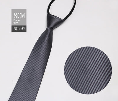 Corbata Negra Rayada Azul con Cierre Rápido - Corbata Ejecutiva Lazy Zip - Image 98