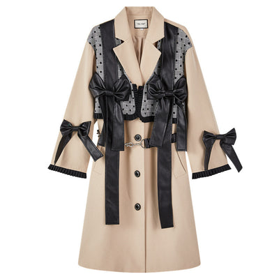 Abrigo Largo Estilo Británico Khaki con Superposición de Dos Piezas - Image 4