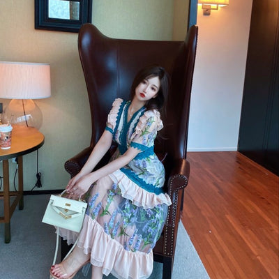 Vestido Floral Bordado de Manga Corta para Verano - Image 10