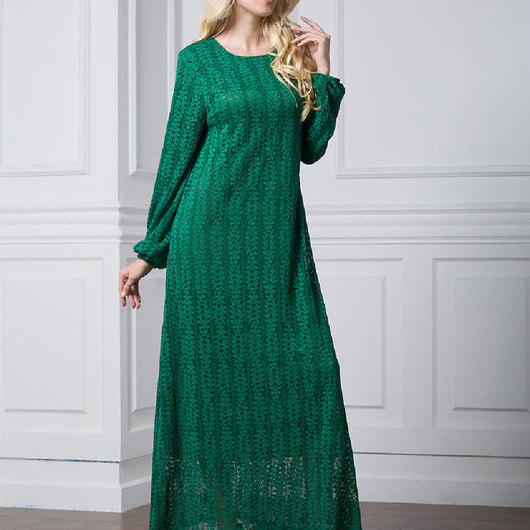 Vestido Ejecutivo de Manga Larga con Cuello Redondo - Image 5