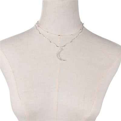 Collar Colgante de Luna con Diamantes Completos - Diseño Capas - Image 7