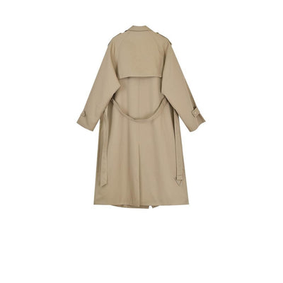 Gabardina Larga Caqui Estilo Británico para Mujer - Elegancia Versátil - Image 4