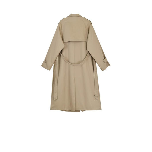 Gabardina Larga Caqui Estilo Británico para Mujer - Elegancia Versátil - Image 4