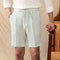Shorts Seersucker Cintura Elástica Talle Médio-Alto