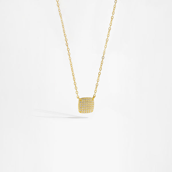 Collar Colgante de Plata 925 con Piedra Cuadrada y Pavé Completo - Image 4