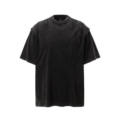 Camiseta Oversized Efecto Gastado con Costuras de Diseño - Image 5