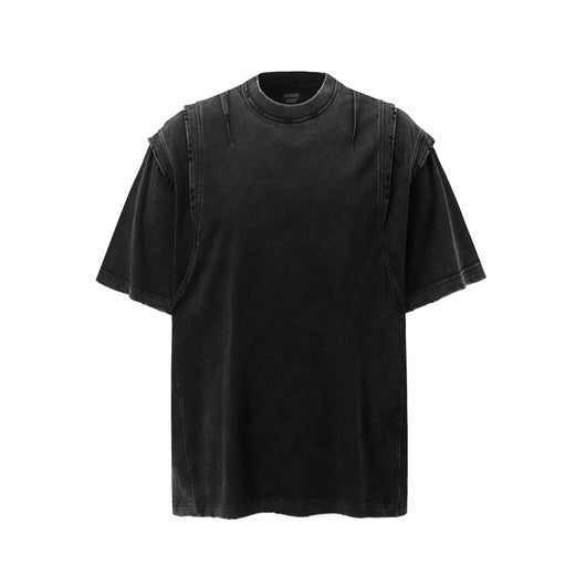 Camiseta Oversized Efecto Gastado con Costuras de Diseño - Image 5