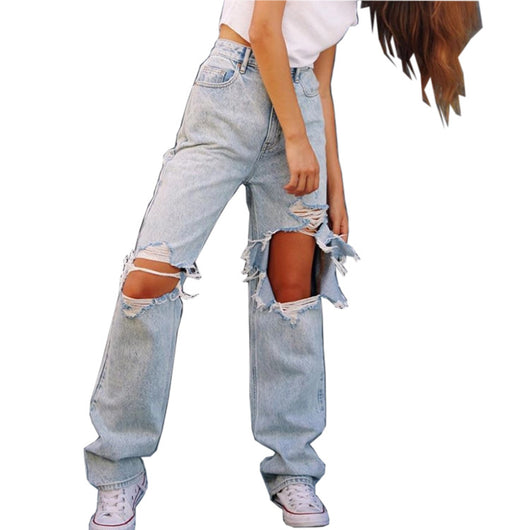 Jeans Rotos Mujer Estilo Europeo Americano Ajustado Denim - Image 3
