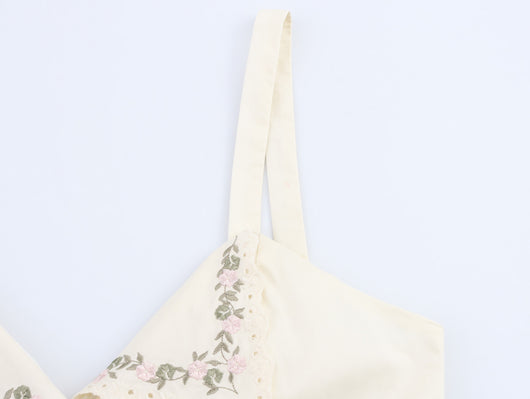 Blusa de Tirantes Bordada en Popelina - Estilo Europeo Minimalista - Image 5