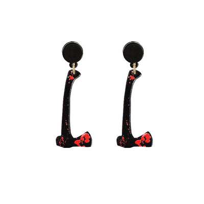 Aretes de Hacha Ensangrentada Halloween - Diseño Acrílic Retro