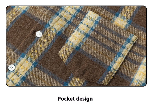 Camisa de Franela a Cuadros para Hombre - Abrigo Casual Grueso Talla Grande Otoño Invierno - Image 18