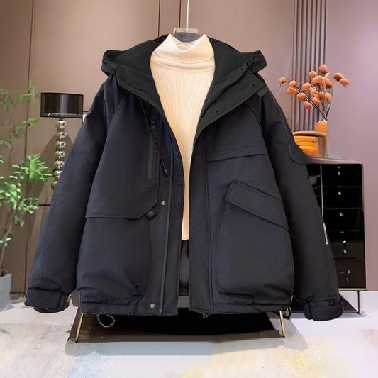 Chaqueta Acolchada Holgada con Capucha Estilo Coreano