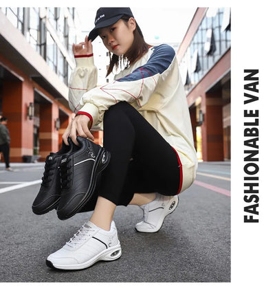 Zapatillas Deportivas para Mujer de Cuero con Suela Gruesa y Transpirabilidad - Image 22