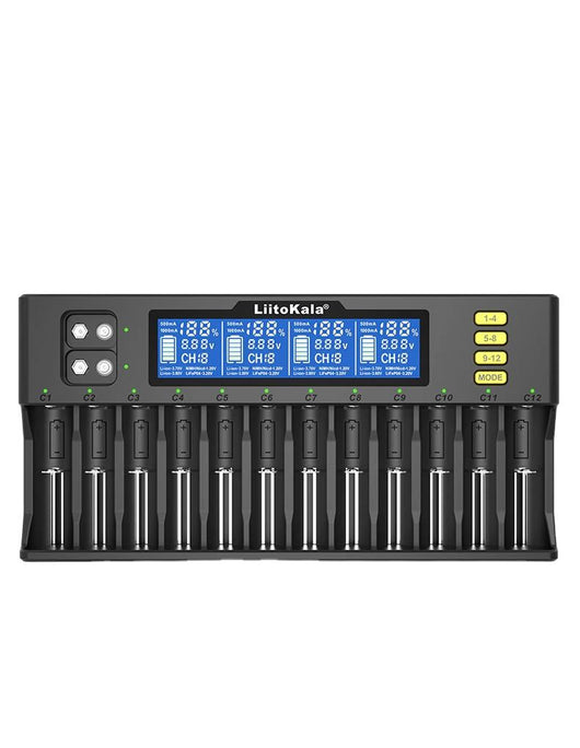 Cargador de Baterías LCD 12 Espacios Lii-S12 - Image 13