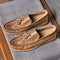 Zapatos de Cuero Genuino Estilo Inglés Transpirables para Hombre