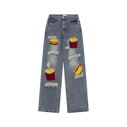 Pantalones Vaqueros Rotos Oversized de Pierna Recta Ancha para Mujer - Image 14