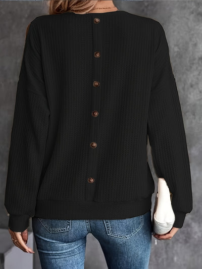 Blusa Manga Larga Hombros Descubiertos con Botones en la Espalda para Mujer - Image 10