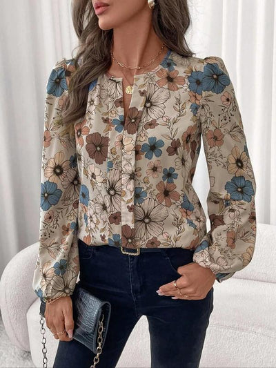 Blusa Elegante con Cuello Camisero y Estampado Floral - Image 11