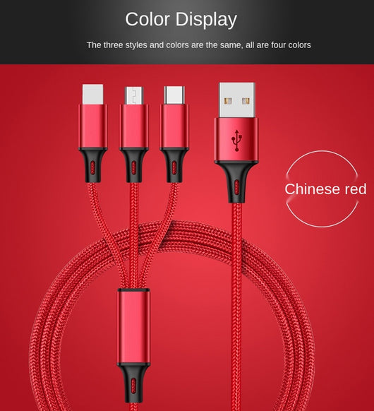 Cable de Datos Trenzado Triple 3 en 1 con Tres Conectores - Image 5