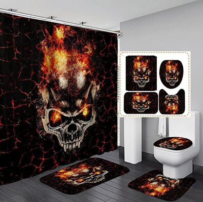 Cortina de Baño Halloween Impresa Gruesa e Impermeable - Image 37