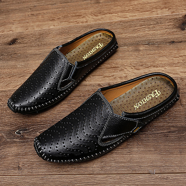 Zapatos Muller Slip-On de Cuero Genuino con Perforado