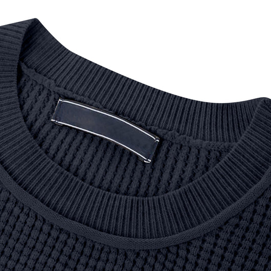 Camiseta Henley Suelta de Algodón Texturizado Manga Larga - Image 44