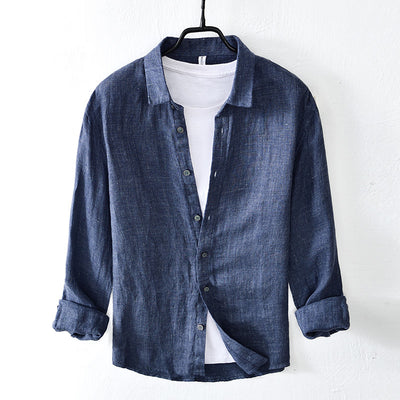 Camisa de Lino Puro para Hombre de Manga Larga - Image 6
