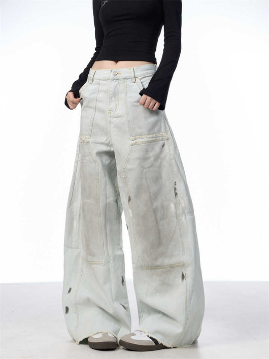 Pantalones Vaqueros Retro Sueltos Desgastados con Efecto Vintage - Image 3