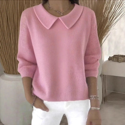 Polo Mujer Cuello V Manga Larga Color Sólido - Image 2