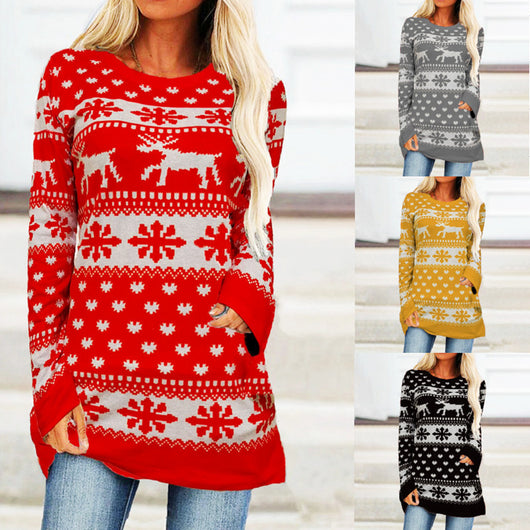 Blusa Holgada Estampado Alce y Copo de Nieve - Image 11