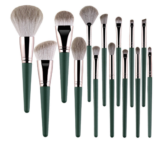 Set de 14 Brochas de Maquillaje Cloud Verde - Súper Suaves - Image 9