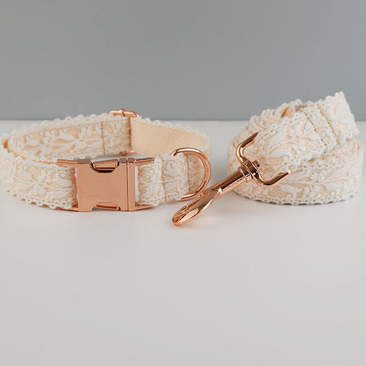 Collar para Mascotas con Moño de Encaje y Hebilla Metálica