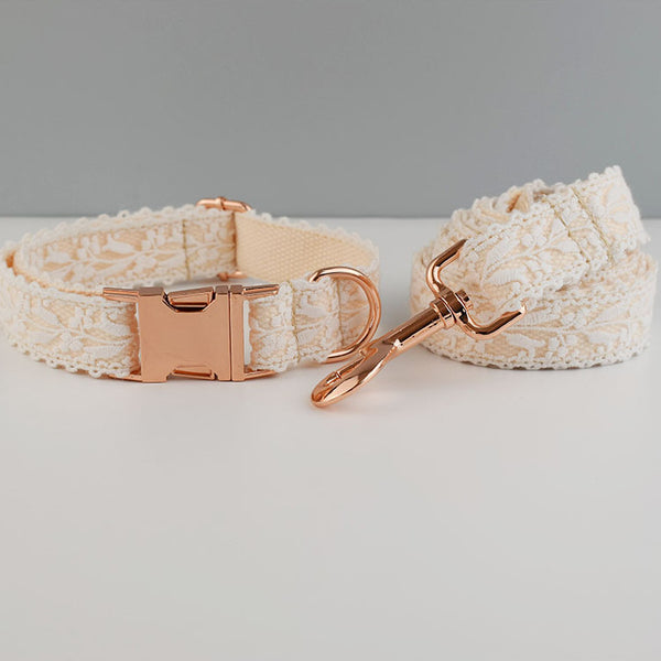 Collar para Mascotas con Moño de Encaje y Hebilla Metálica