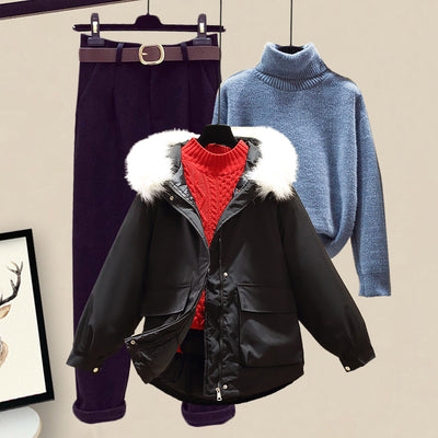 Conjunto de Sudadera Acolchada de Algodón para Mujer