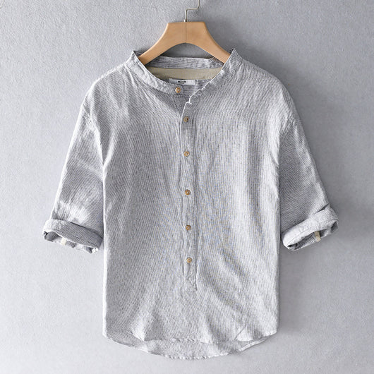 Camisa Suelta de Solapa Ancha para Hombre - Comodidad Estival - Image 2