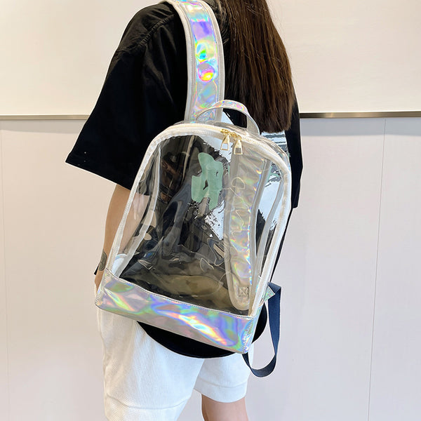 Mochila Escolar Transparente Impermeable de Gran Capacidad