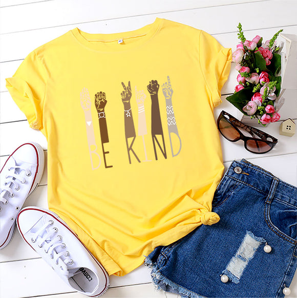 Remera Femenina de Algodón con Estampado de Letras