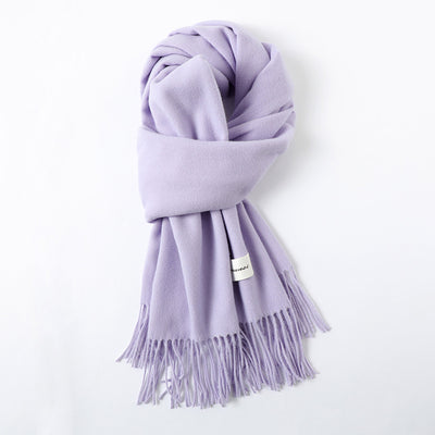 Bufanda de Cachemira Artificial con Borlas - Abrigo Cálido para Otoño e Invierno - Image 24