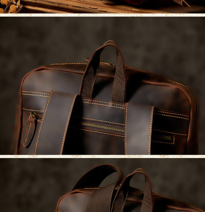 Mochila de Cuero Crazy Horse Retro para Viajeros Modernos - Image 17