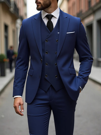 Traje de Negocios Tres Piezas Doble Botonadura para Hombre - Image 6