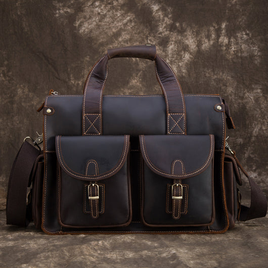 Maletín Ejecutivo de Cuero para Hombre - Estilo Retro Portátil - Image 9