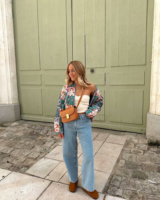 Abrigo Acolchado Suelto Estampado para Mujer - Comodidad y Estilo - Image 10